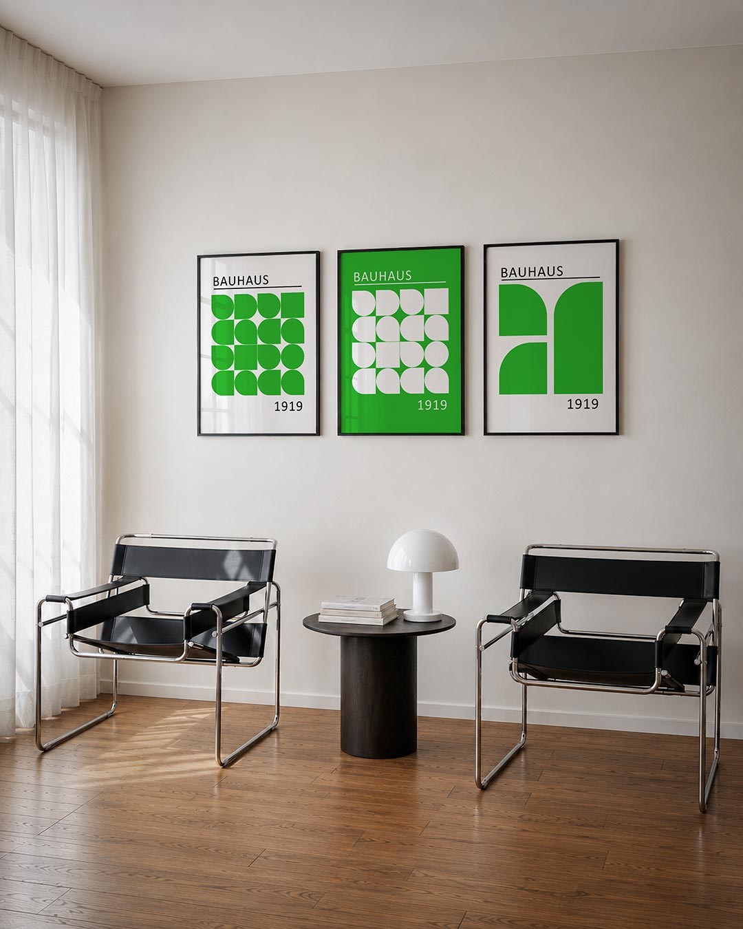 Groene vormenritme Posterset