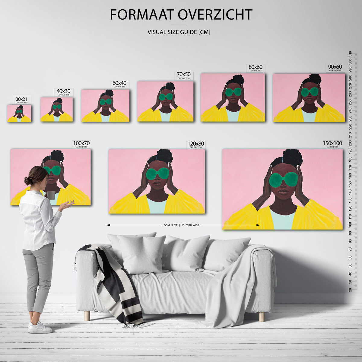 Vrouw met groene bril Poster