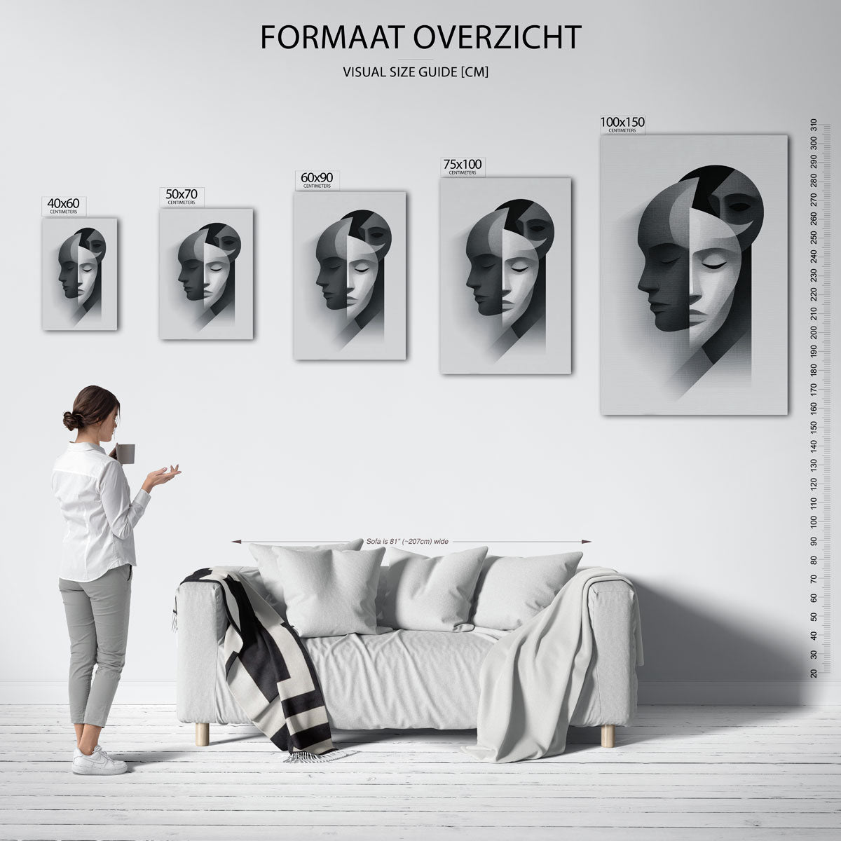 Geometrische gezichten Kunstwerk