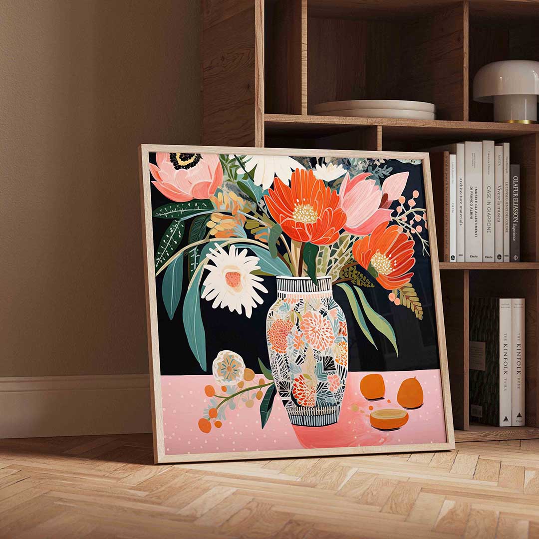 Bloemen in vaas Poster