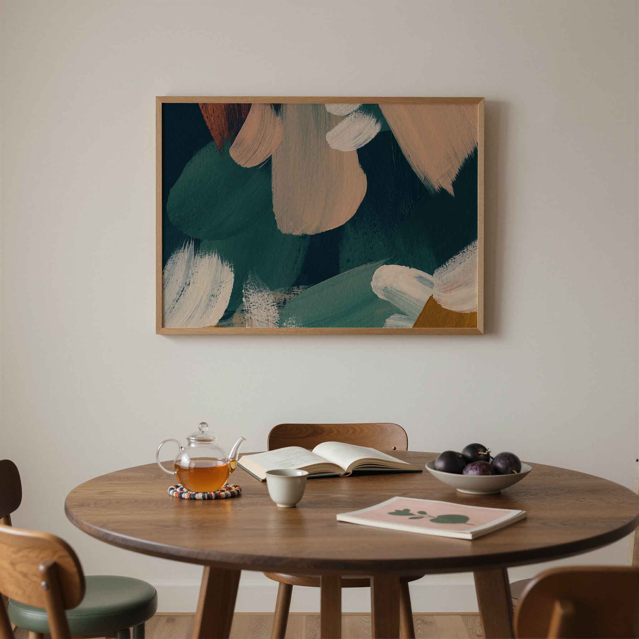 Abstracte penseelstreken Poster