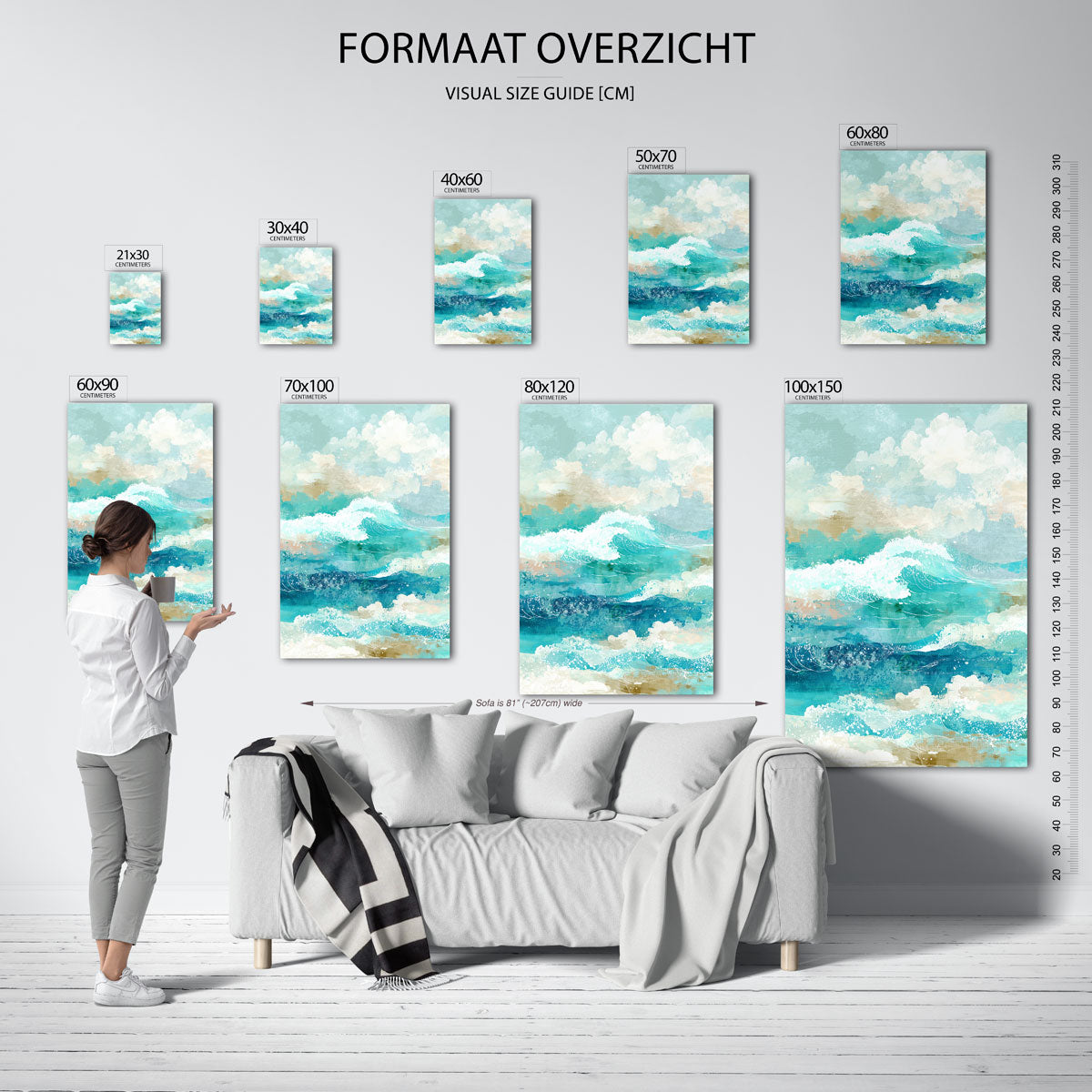 Golven en wolken Poster
