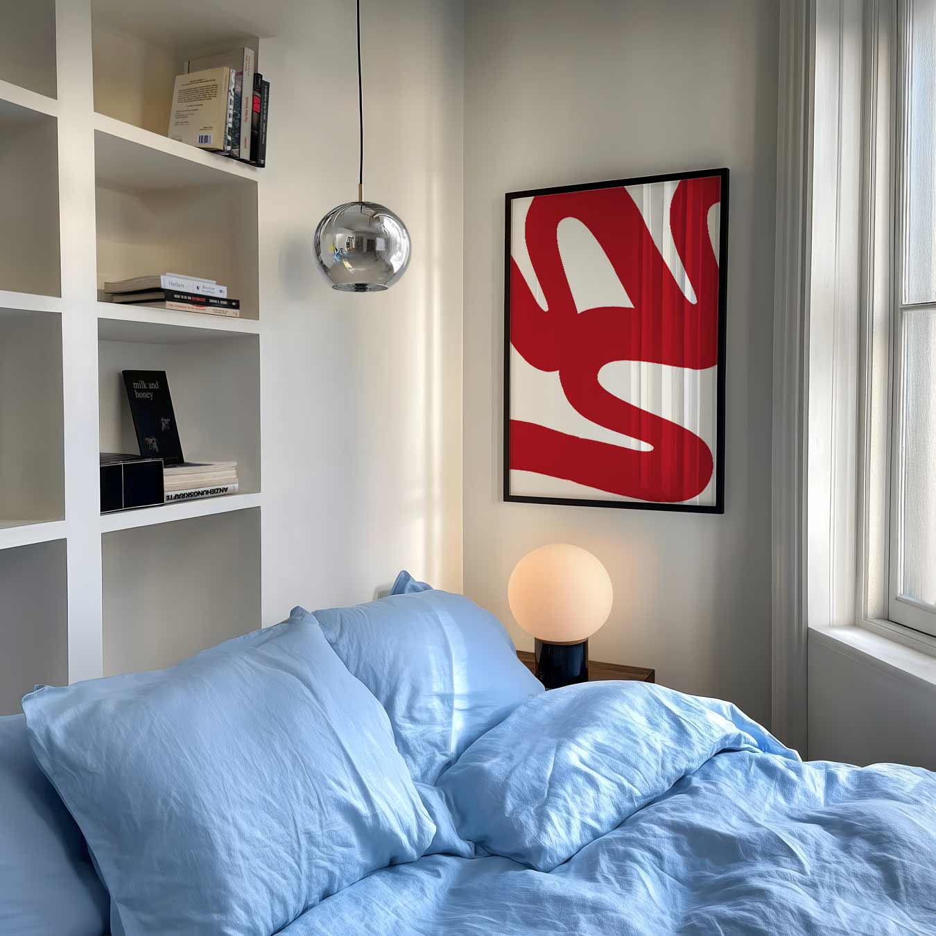 Abstracte Roodgolven Poster-WallArtistic