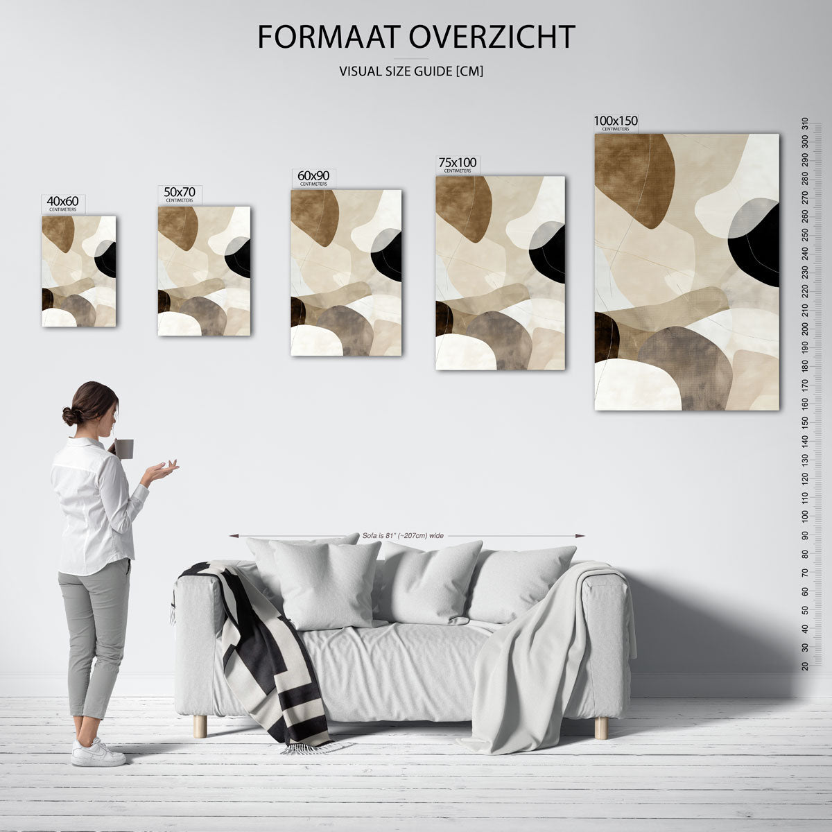Organische vormen compositie Kunstwerk