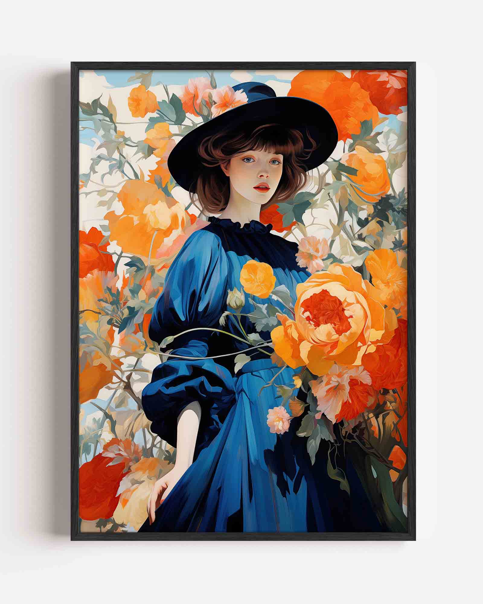 Vrouw met bloemen Poster