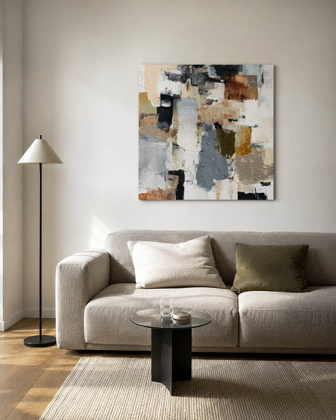 Dynamische kleurencompositie Kunstwerk