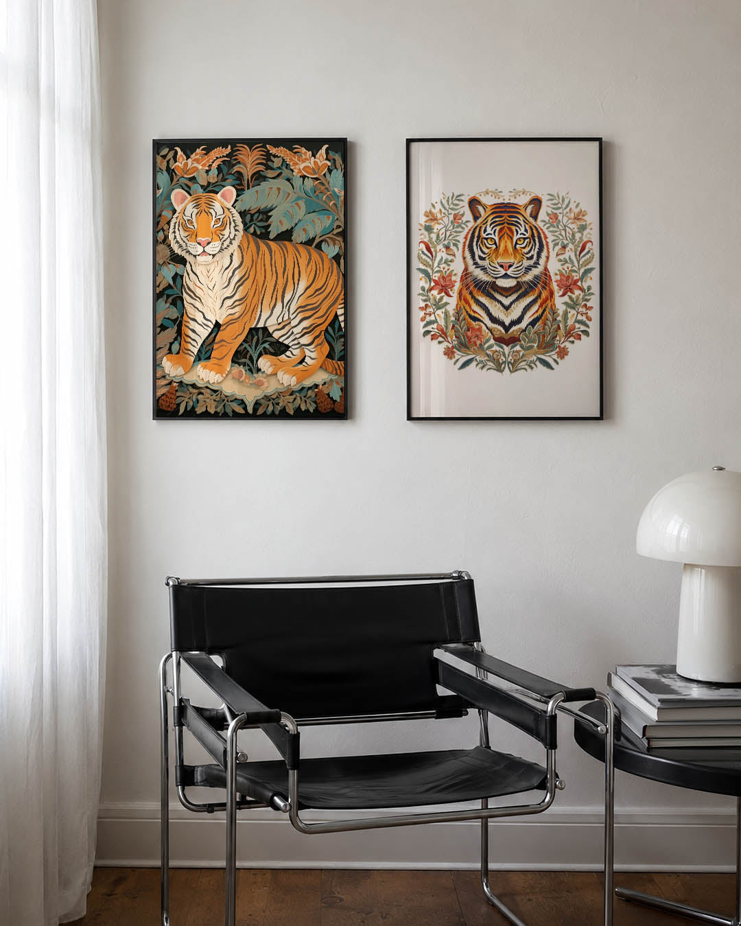 Tijger en bladeren Posterset