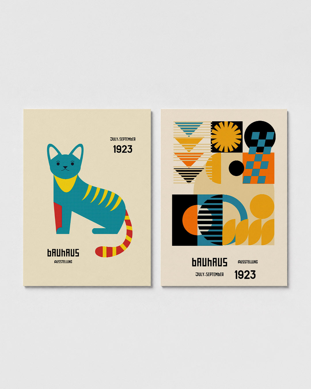 Kleurrijke katvorm Posterset