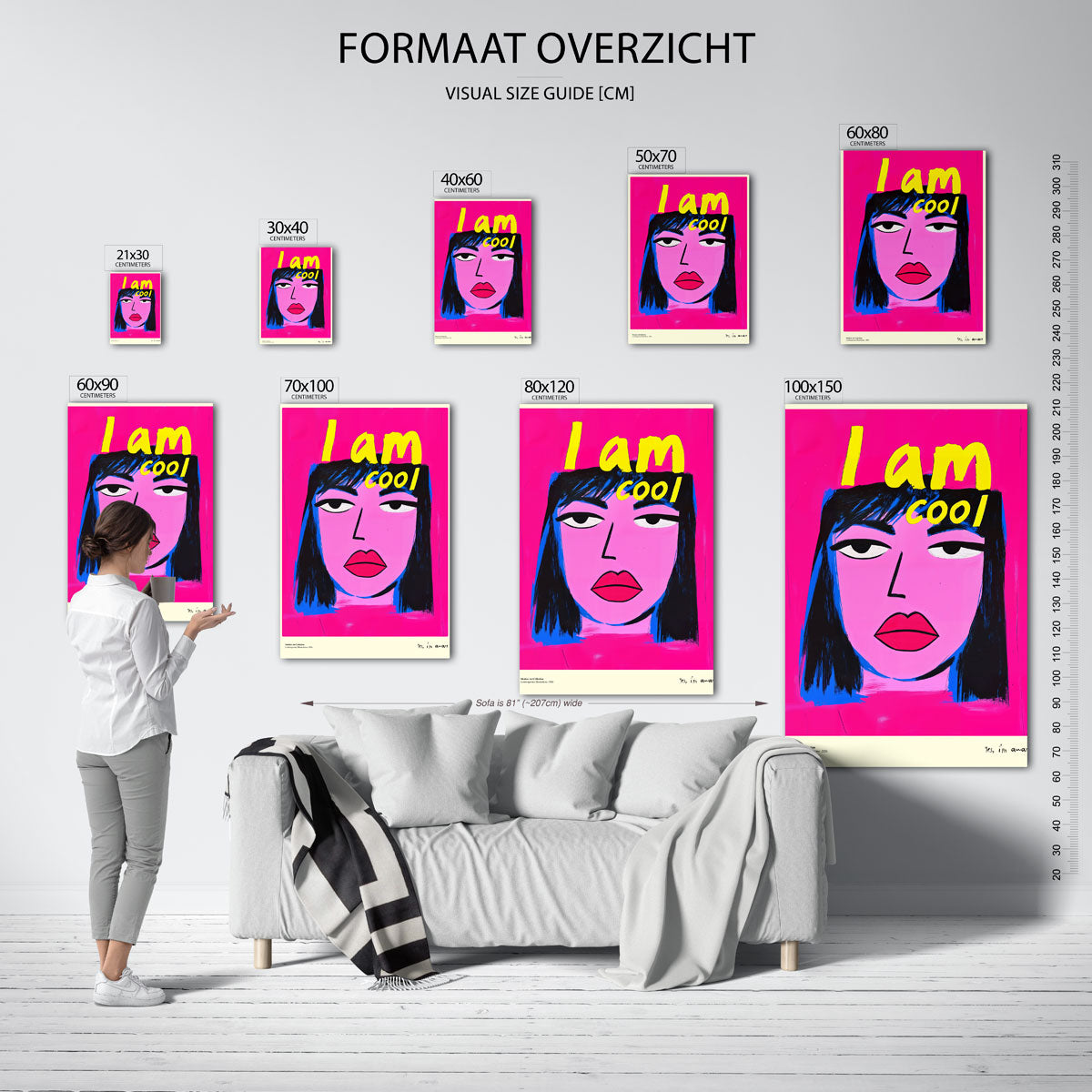 Vrouwelijk gezicht met tekst Poster