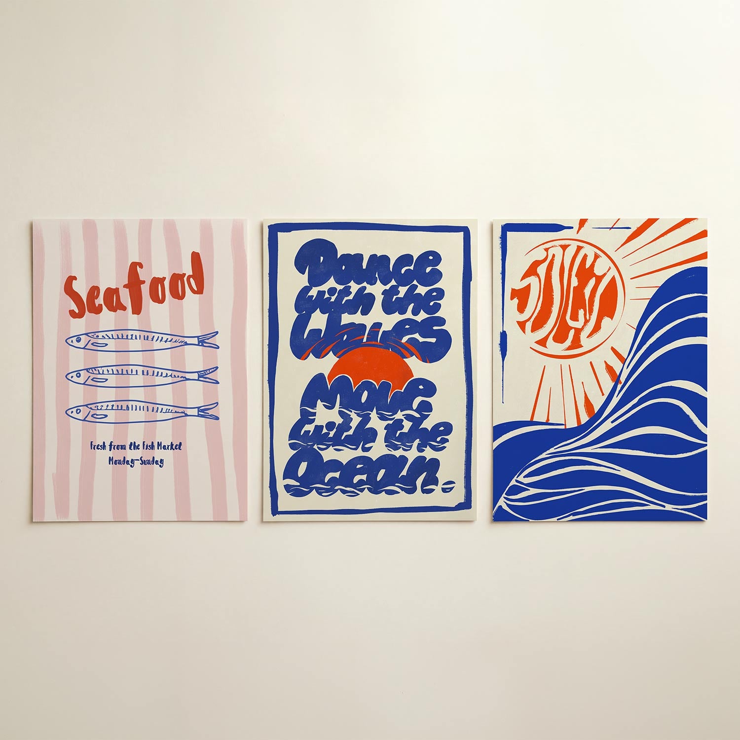 Vissen en strepen Posterset