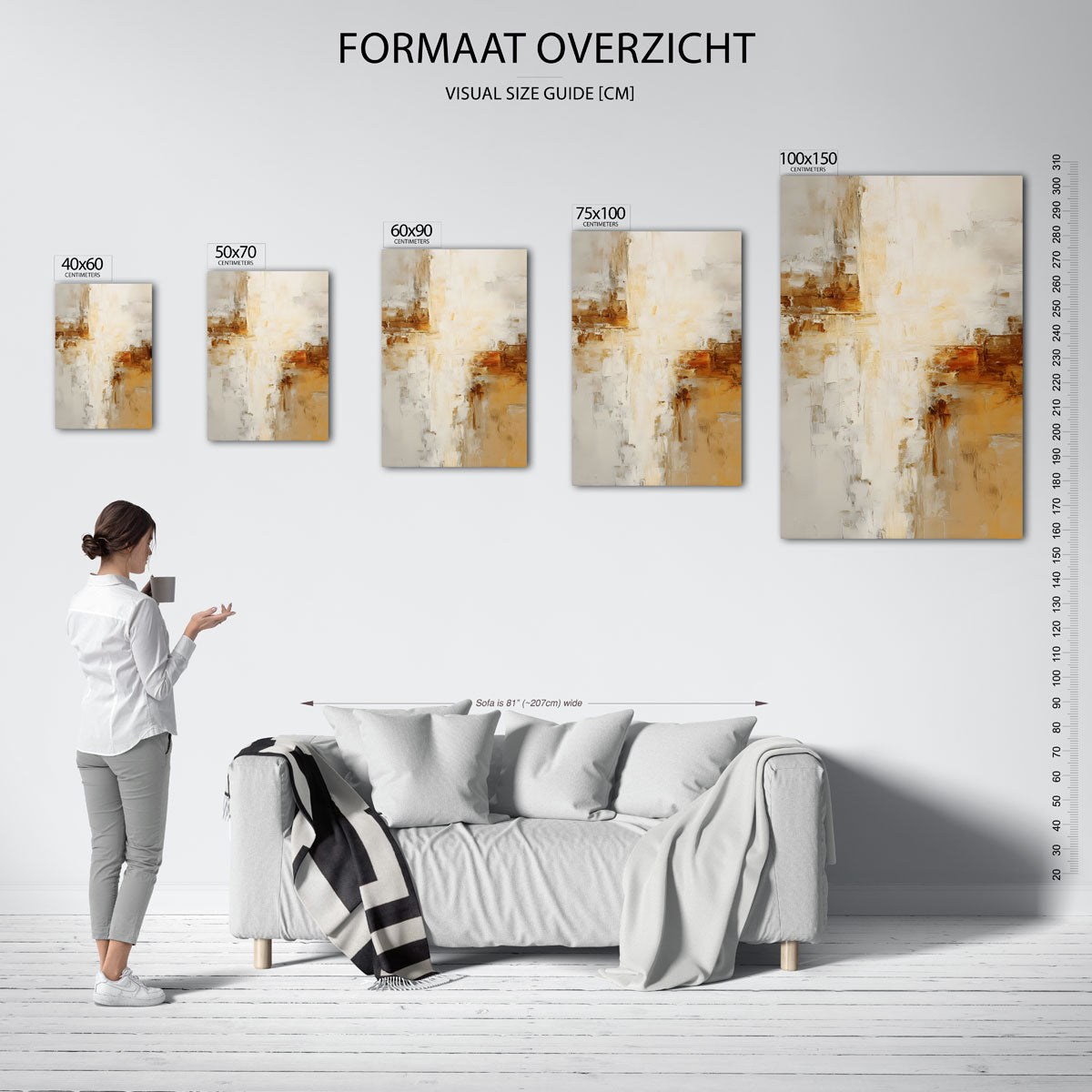Warme kleurencompositie Kunstwerk