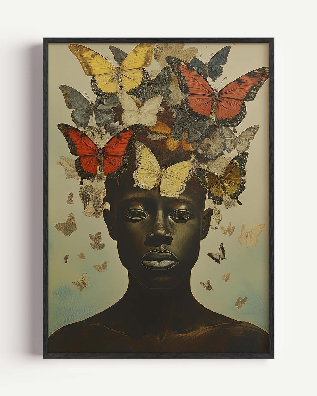 Vlinders in je Haar Kunstposter-WallArtistic