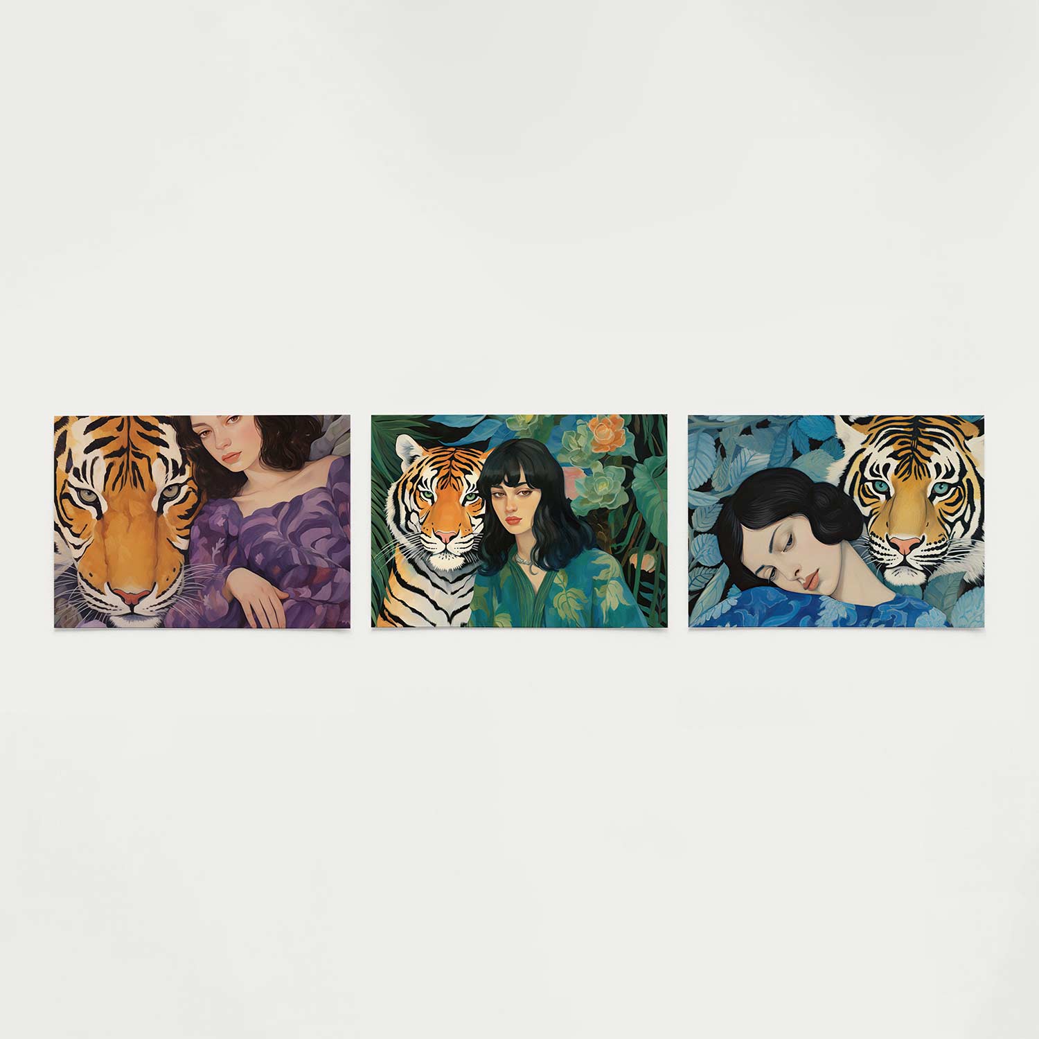 Tijger en vrouw Posterset