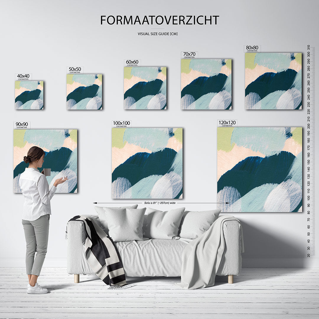 Dynamische kleurencompositie Kunstwerk