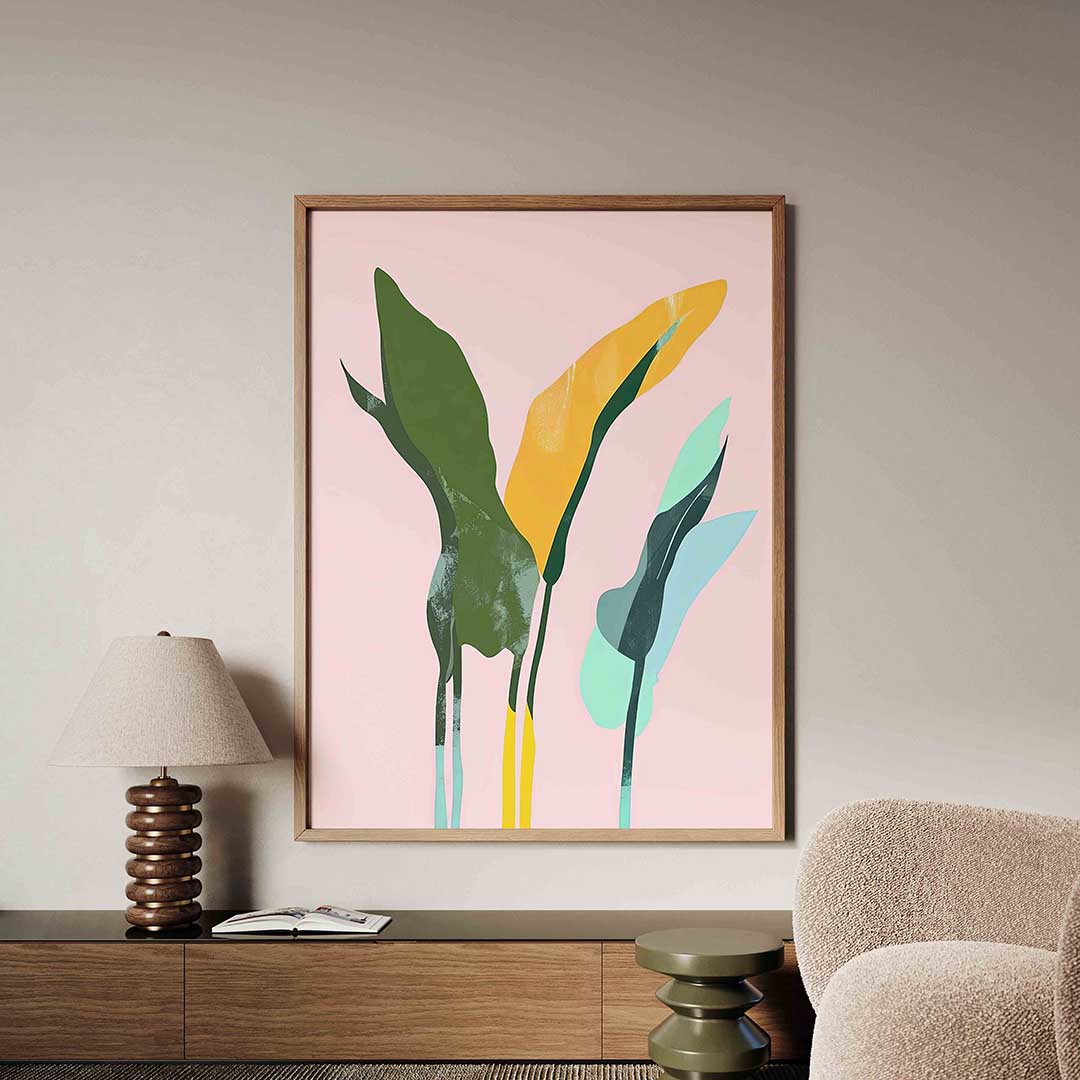 Bladeren in zachte tinten Poster