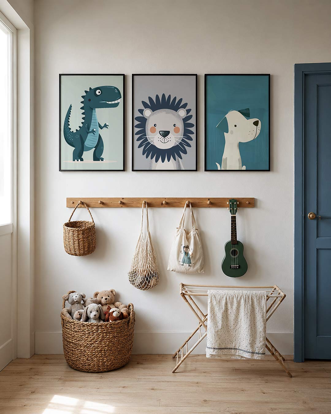 Hond in blauw Posterset