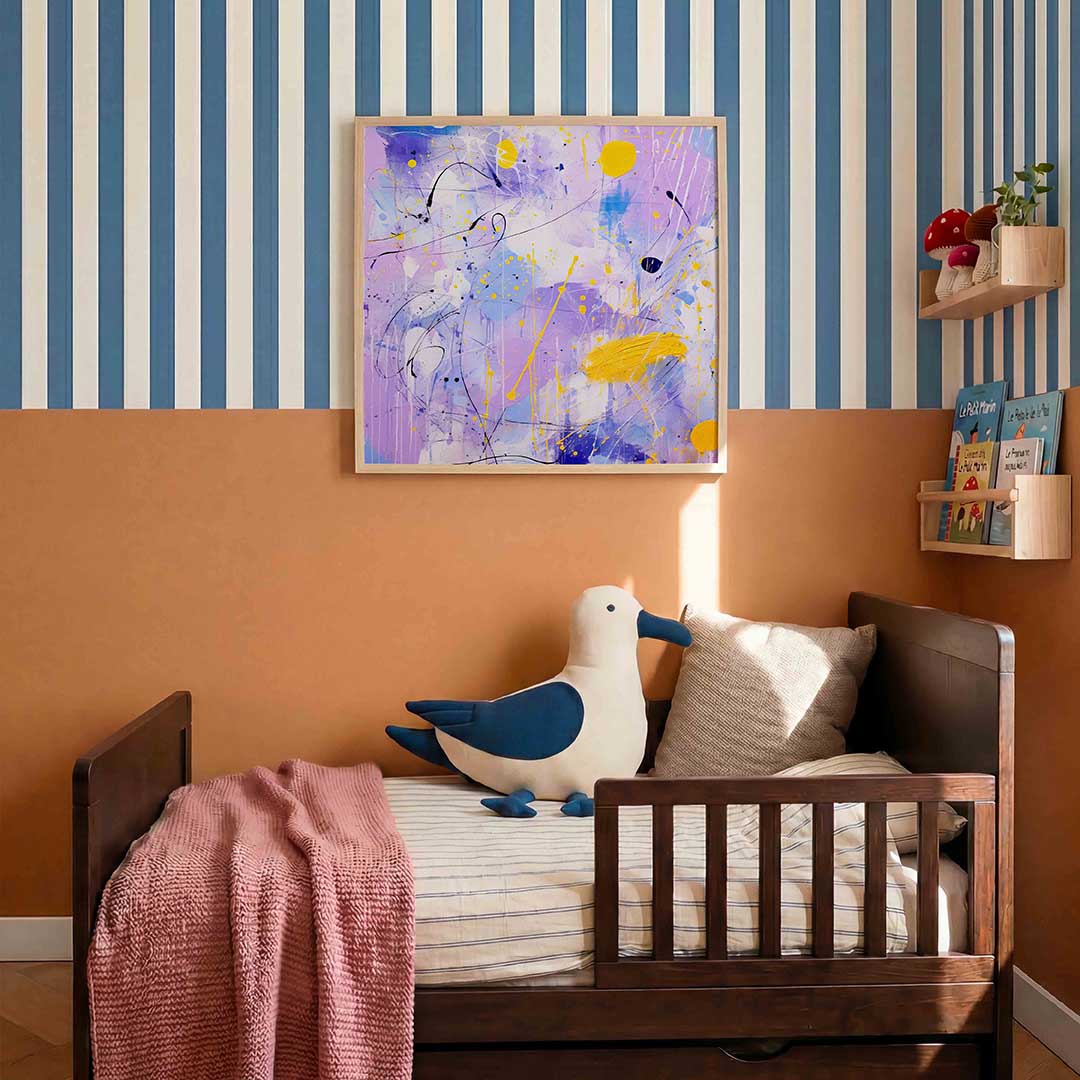 Abstracte paarse en gele Poster