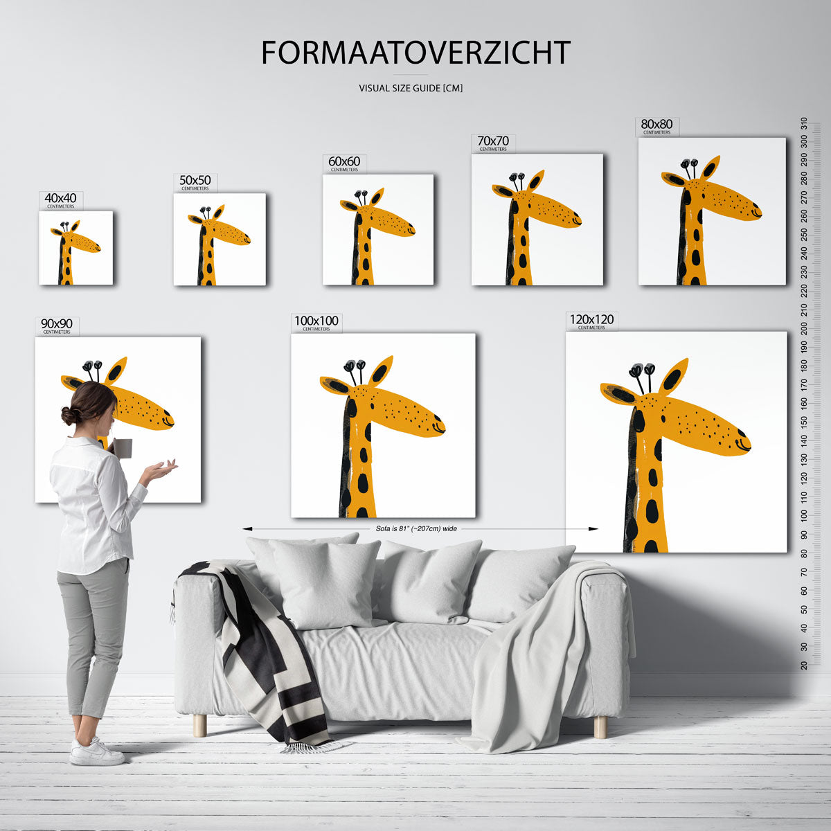 Giraffe illustratie Poster