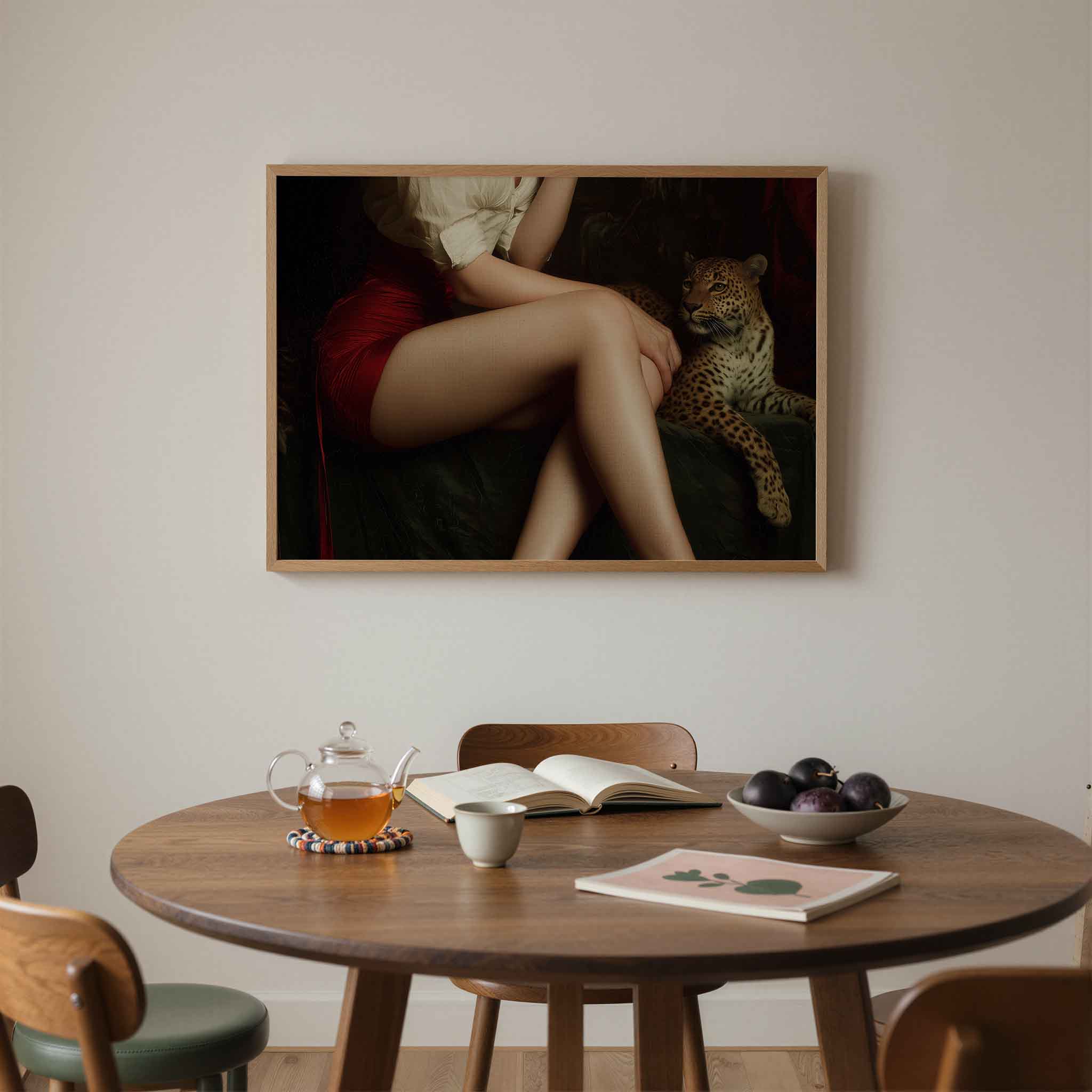 Vrouw met luipaard Poster