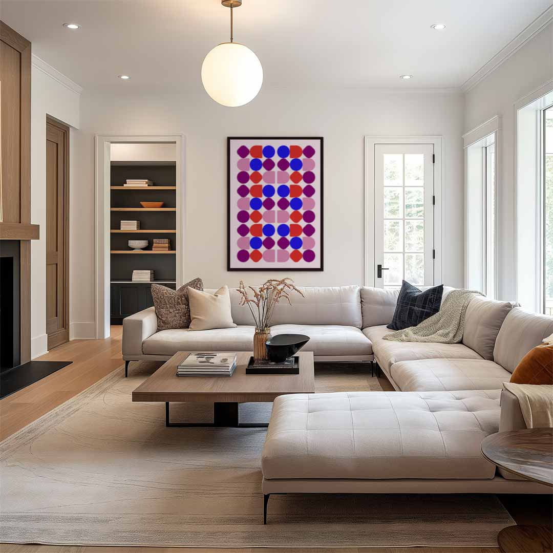 Kleurrijke Geometrische Compositie Kunstwerk-canvas-dibond-plexiglas-wanddecoratie-WallArtistic