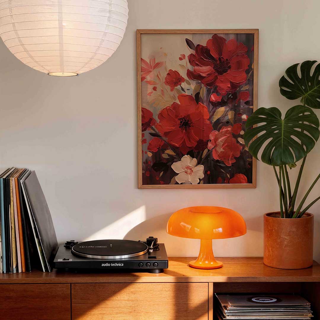 Rode bloemen Poster