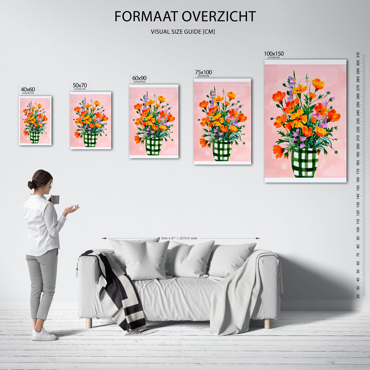 Bloemen in vaas Kunstwerk