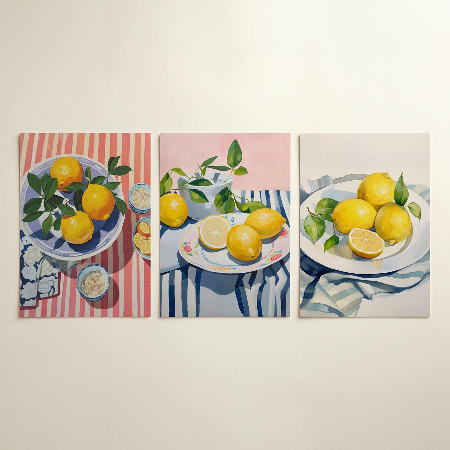 Citrus en strepen Posterset