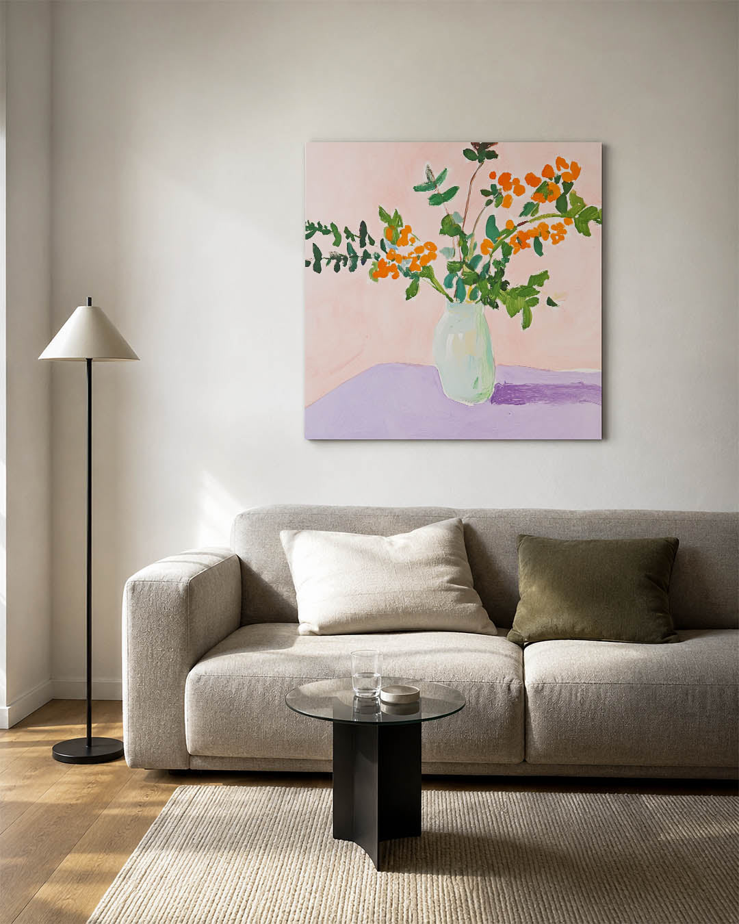 Vrolijke bloemenvaas Kunstwerk
