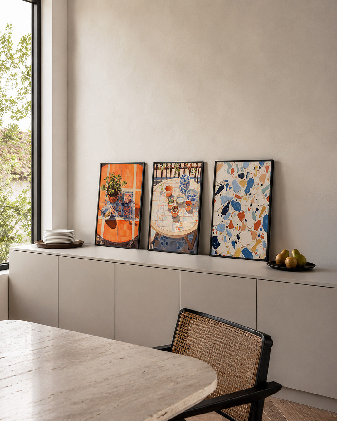 Tafelkleuren en schaduw Posterset