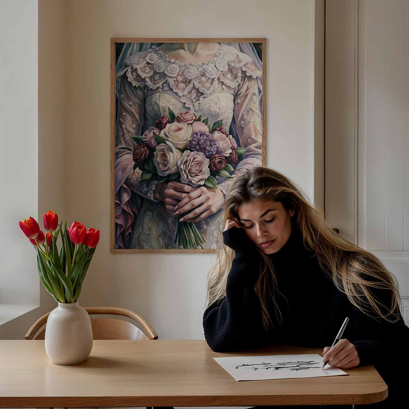 Romantische Bruidsbloemen Poster-WallArtistic