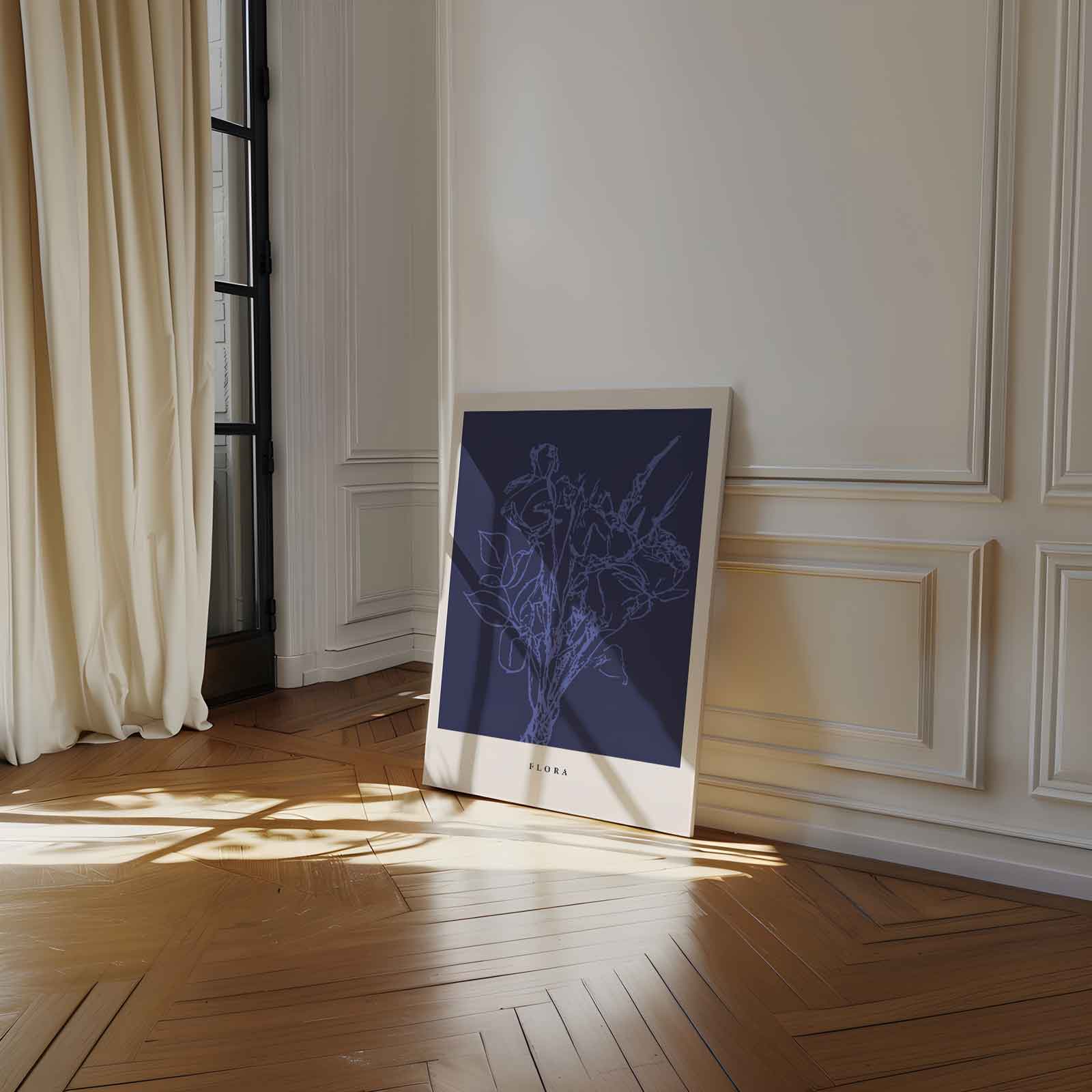 Bloemenpracht in Blauw Kunstwerk-canvas-dibond-plexiglas-wanddecoratie-WallArtistic