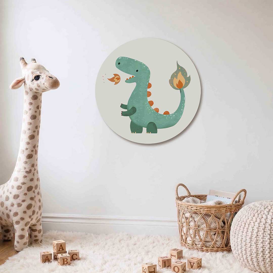 Groene dinosaurus Muurcirkel