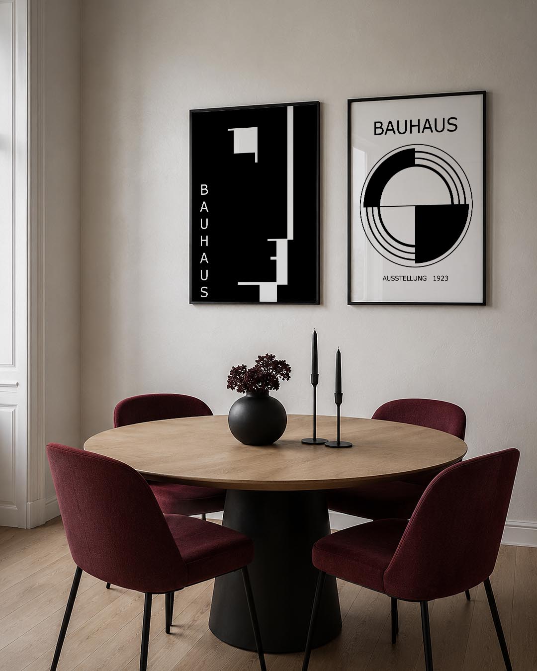 Zwart wit lijnen Posterset