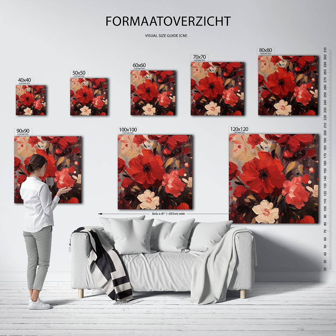 Expressieve bloemen Kunstwerk