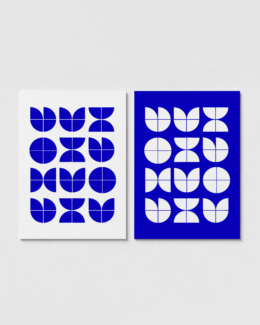 Vormenspel in blauw Posterset