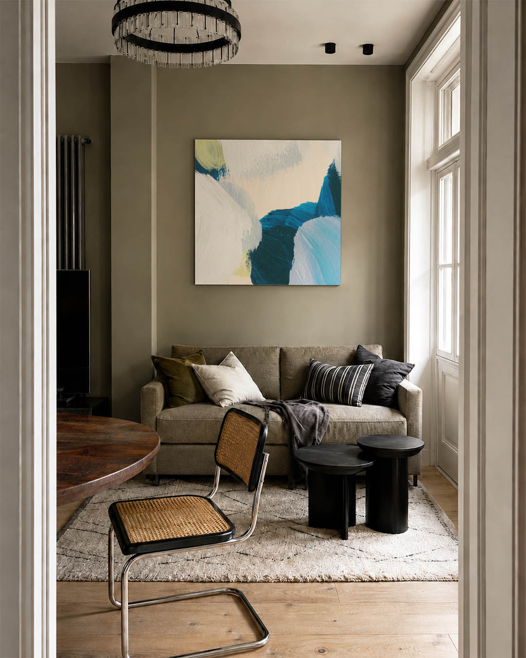 Dynamische kleurencompositie Kunstwerk