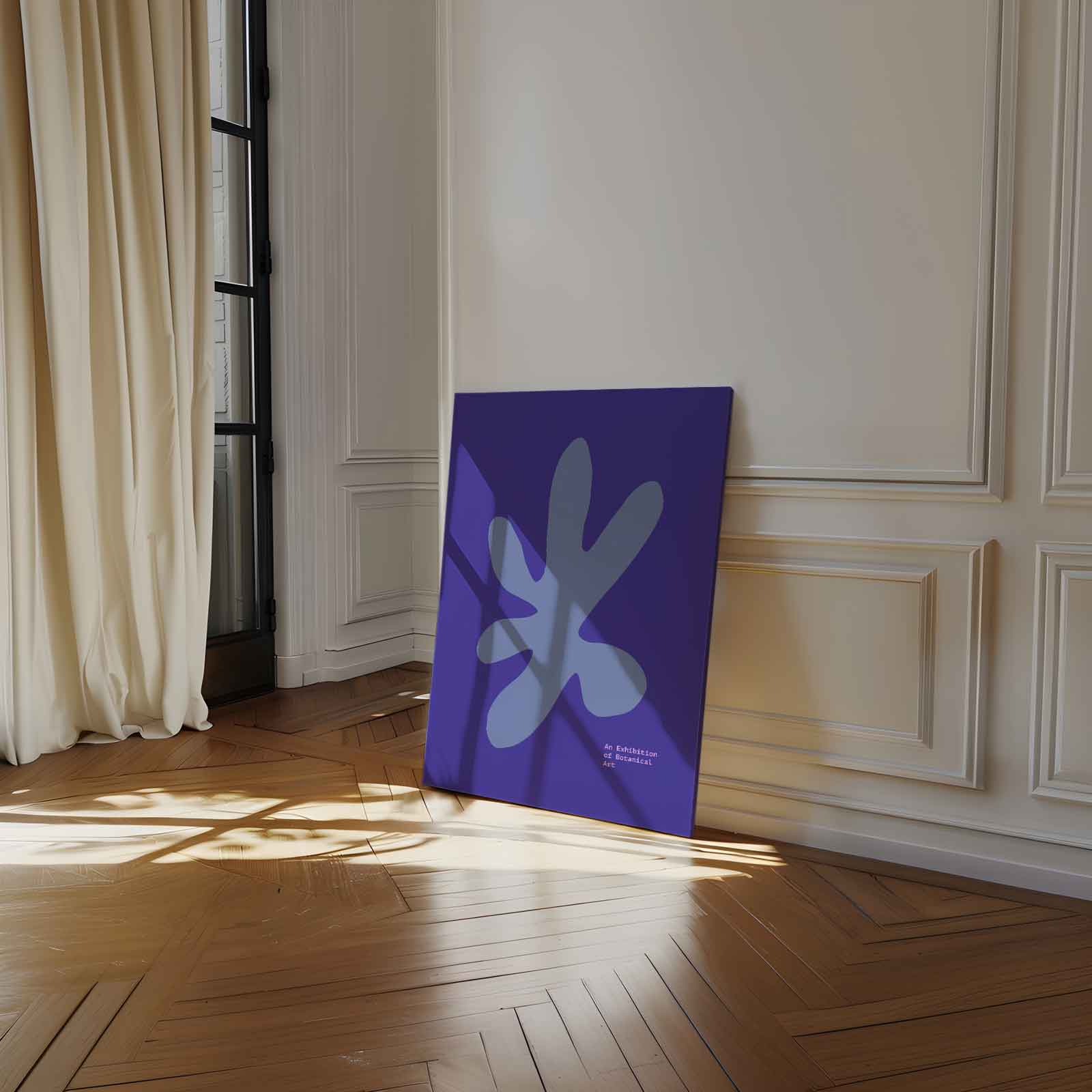 Botanisch Blauw Kunstwerk-canvas-dibond-plexiglas-wanddecoratie-WallArtistic