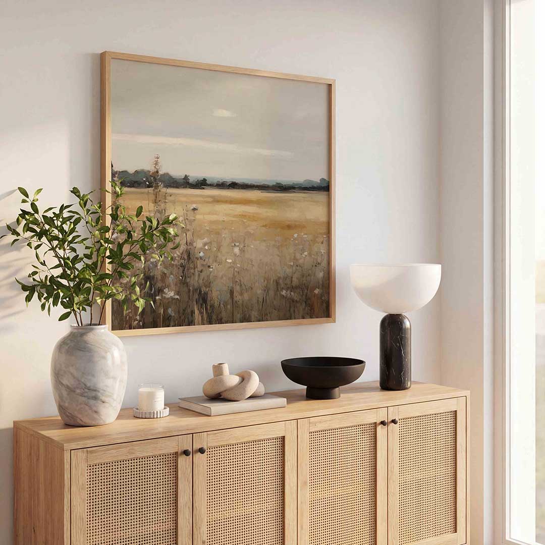 Landschap met veld Poster