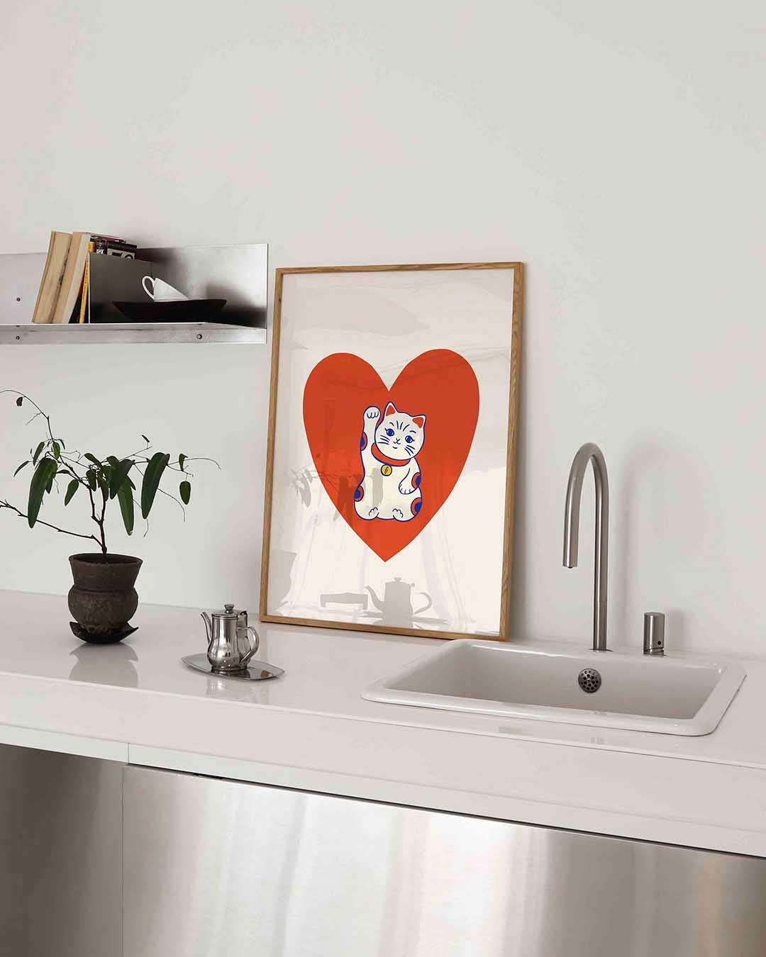 Kat met hart Poster