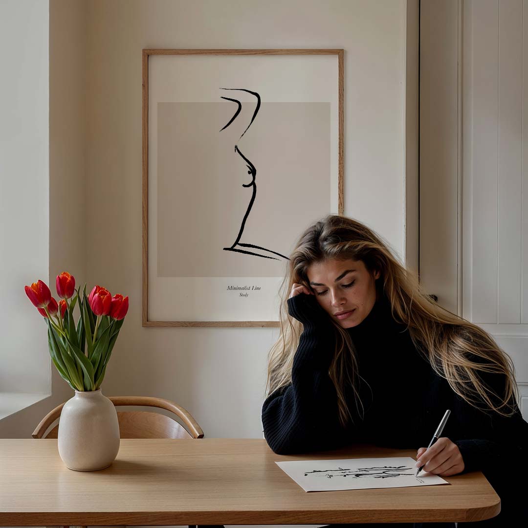 Minimalistische Lijnkunst Poster-WallArtistic