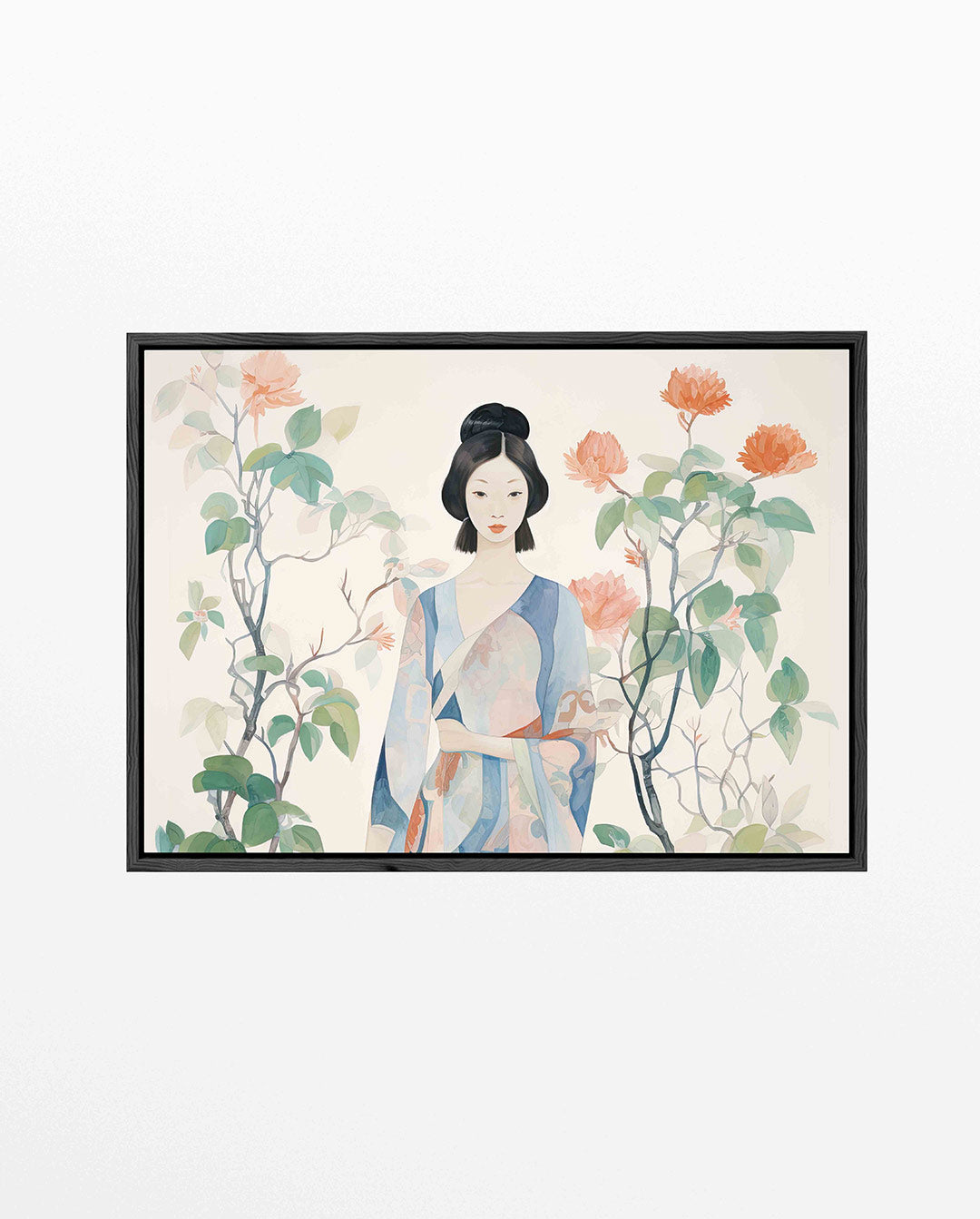 Vrouw met bloemen Kunstwerk
