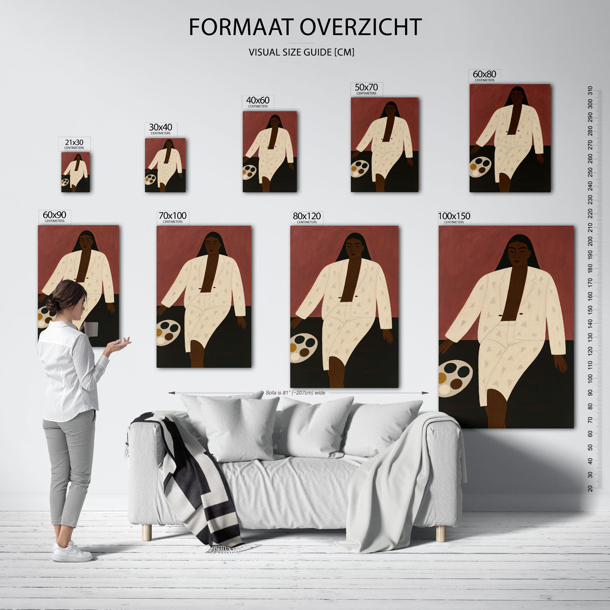 Vrouw in wit pak Poster