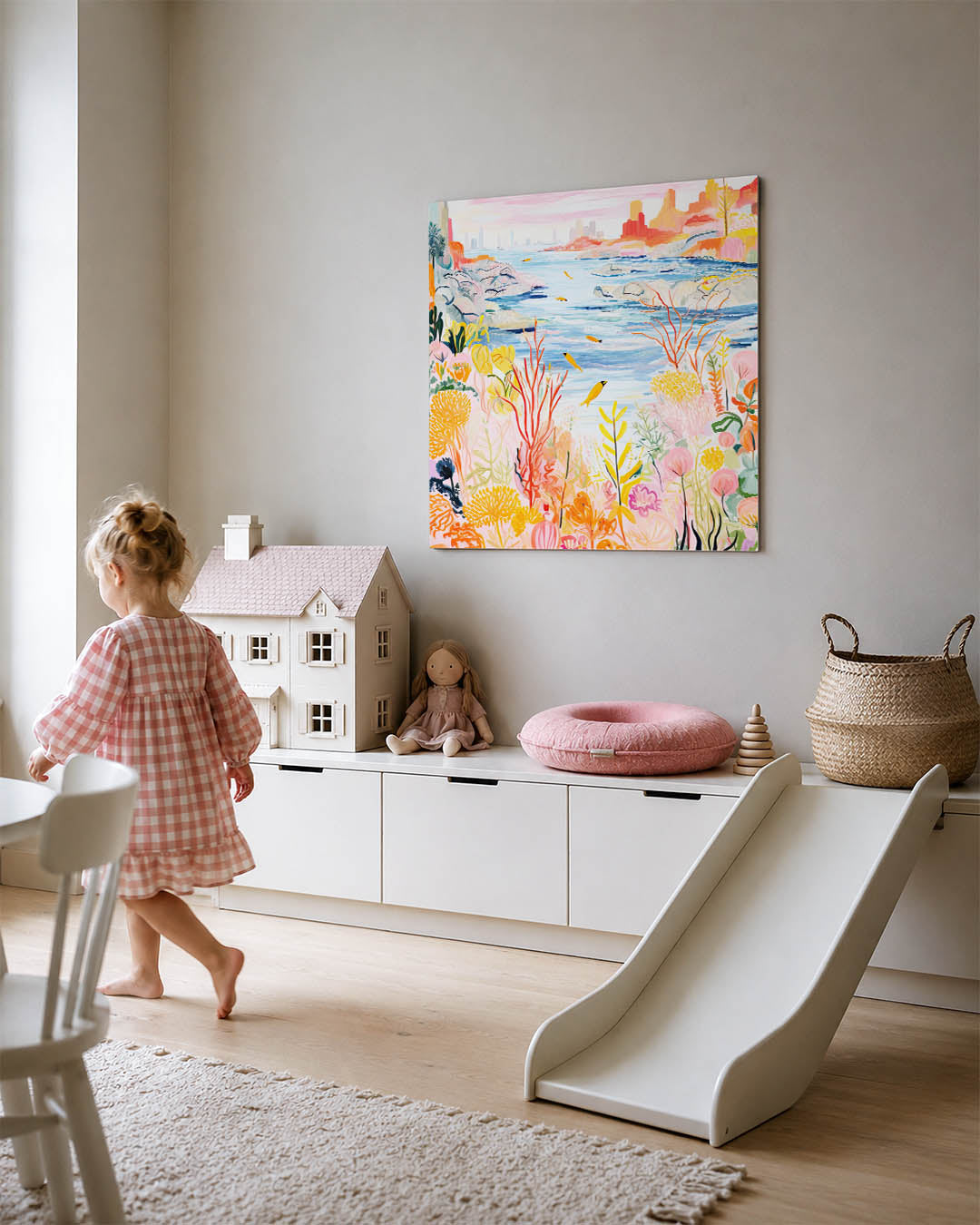 Vrolijke kustlandschap Kunstwerk