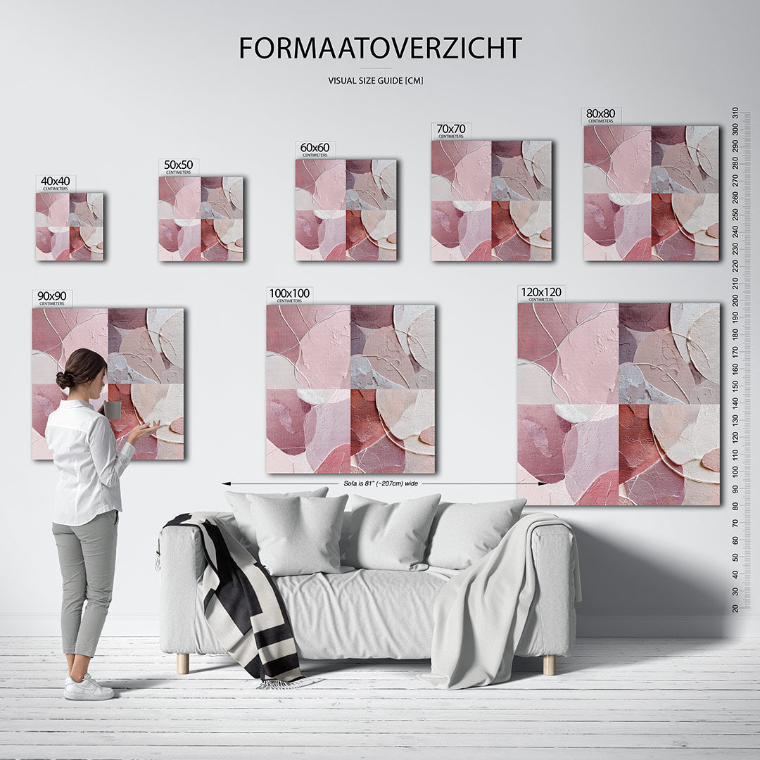 Zachte roze compositie Kunstwerk