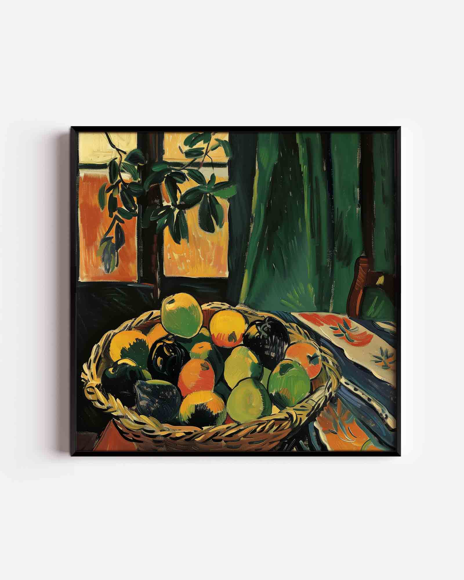Mand met fruit Poster