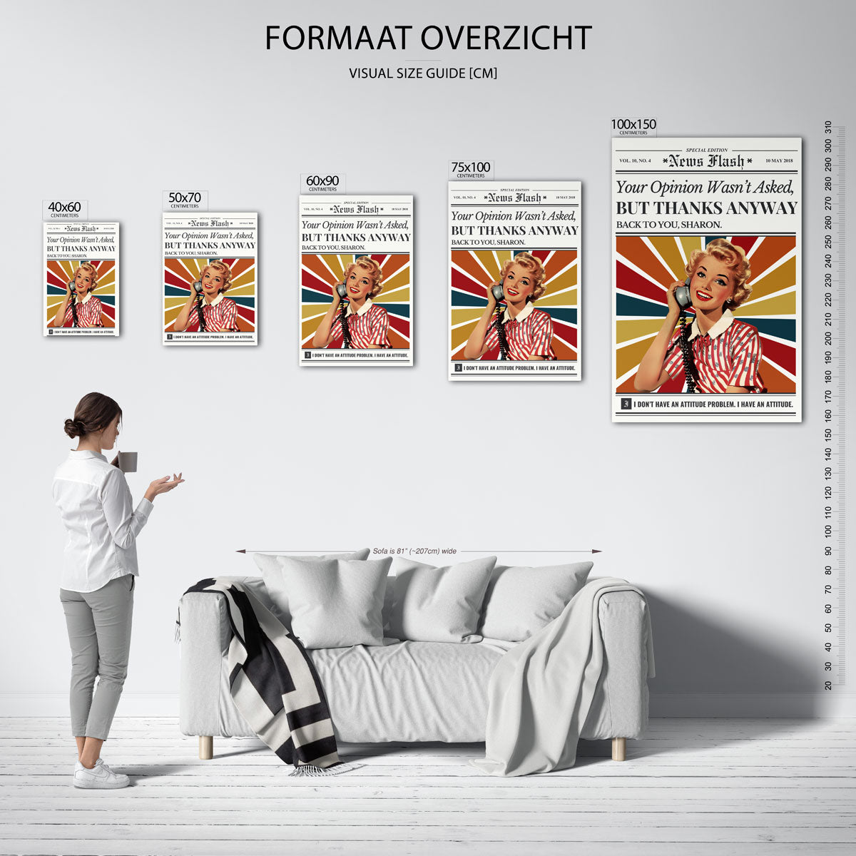 Vrouw telefoon Kunstwerk