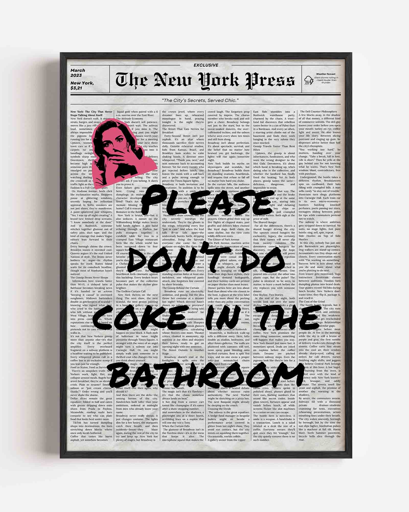 Krant met roze gezicht Poster