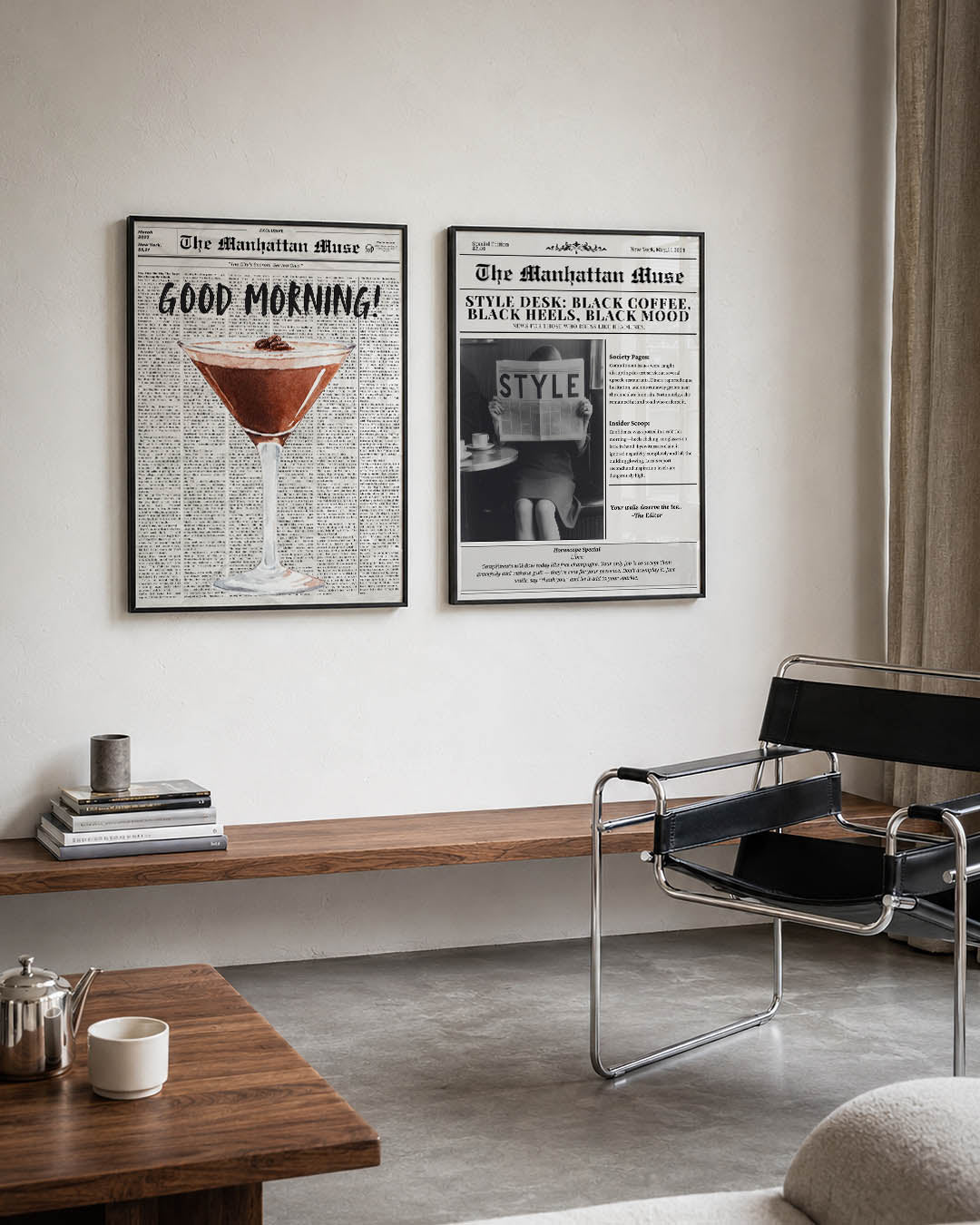 Koffie en krant Posterset