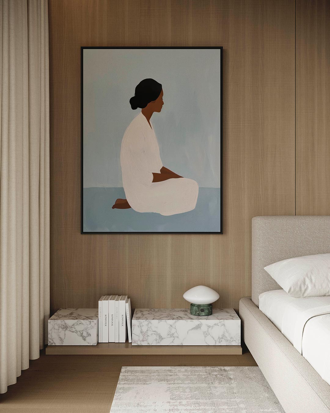 Zittende vrouw silhouet Kunstwerk