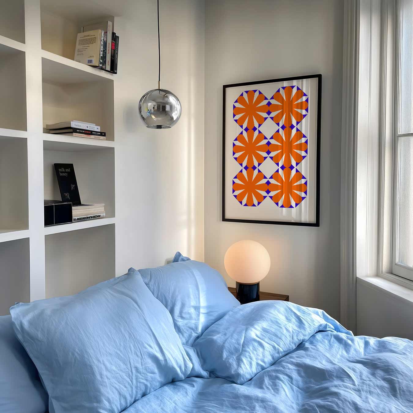 Retro Bloemenpatroon Poster-WallArtistic